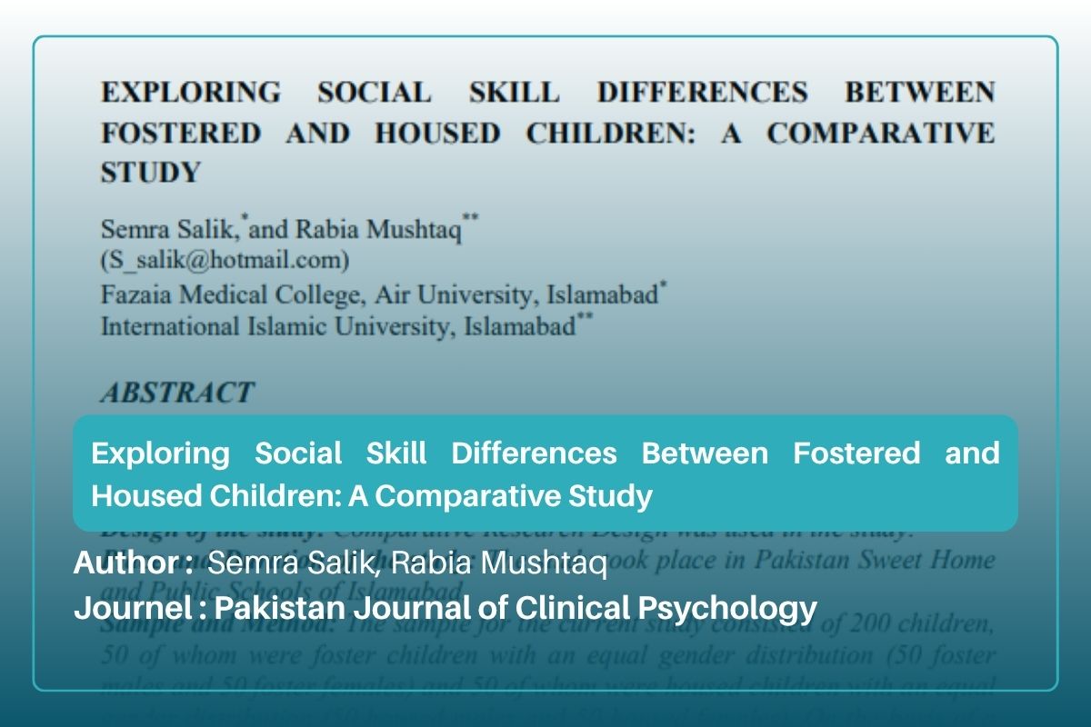 Exploring social skill differences between fostered and housed children_ A comparative study